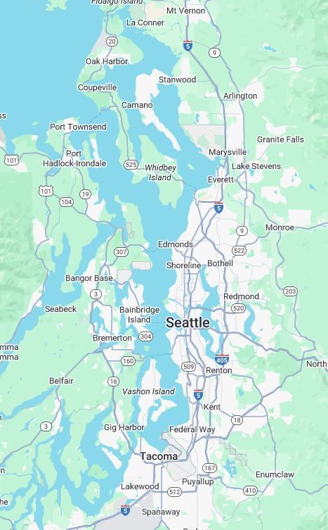 Process server coverage map north of Seattle