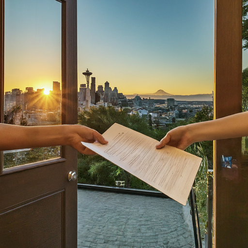 Process server hands legal document to renter who moved and owes landlord rent money