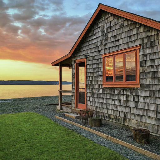 Home on Whidbey Island facing the sunset