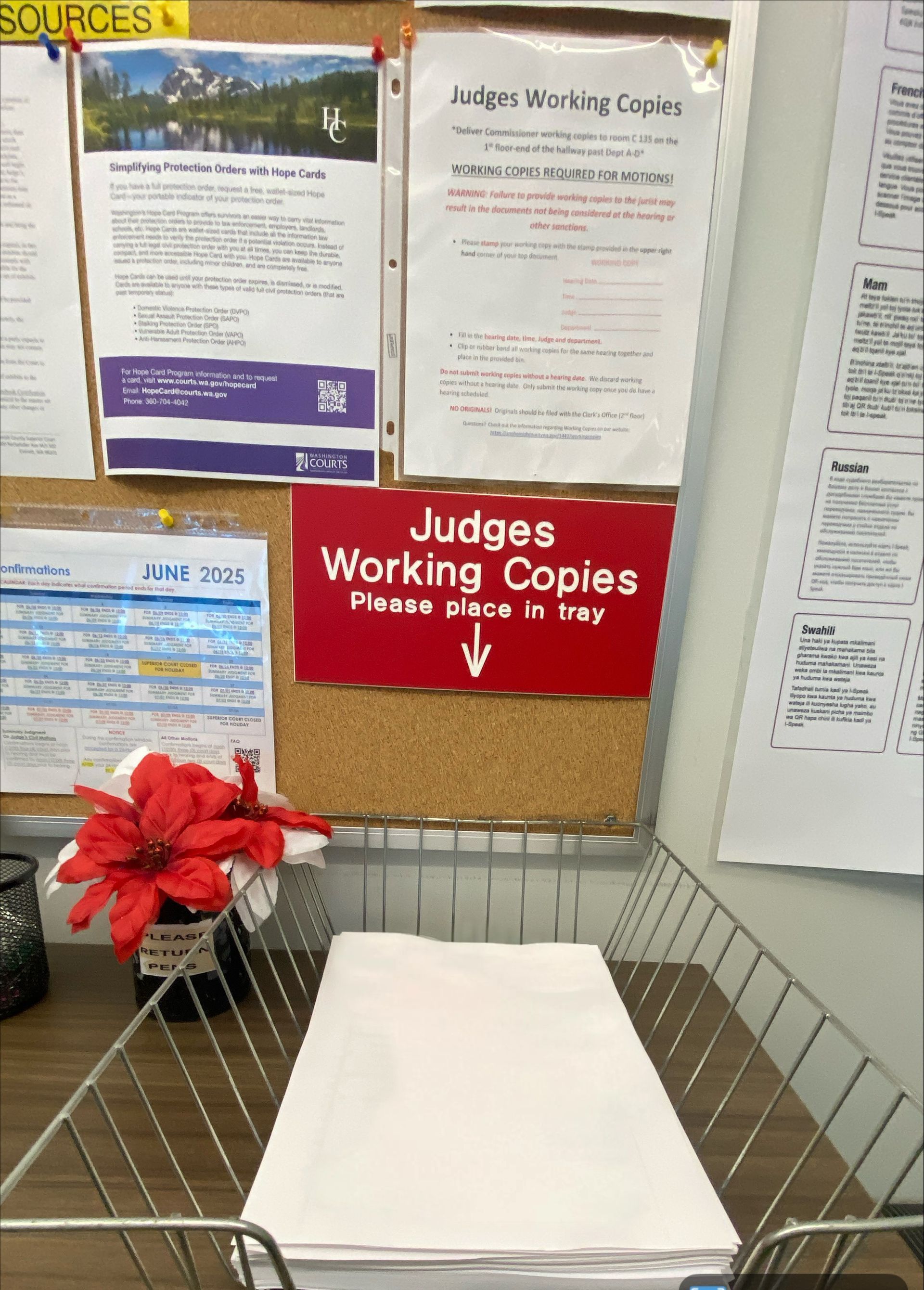 Snohomish County Superior Court Judge's Working Copies