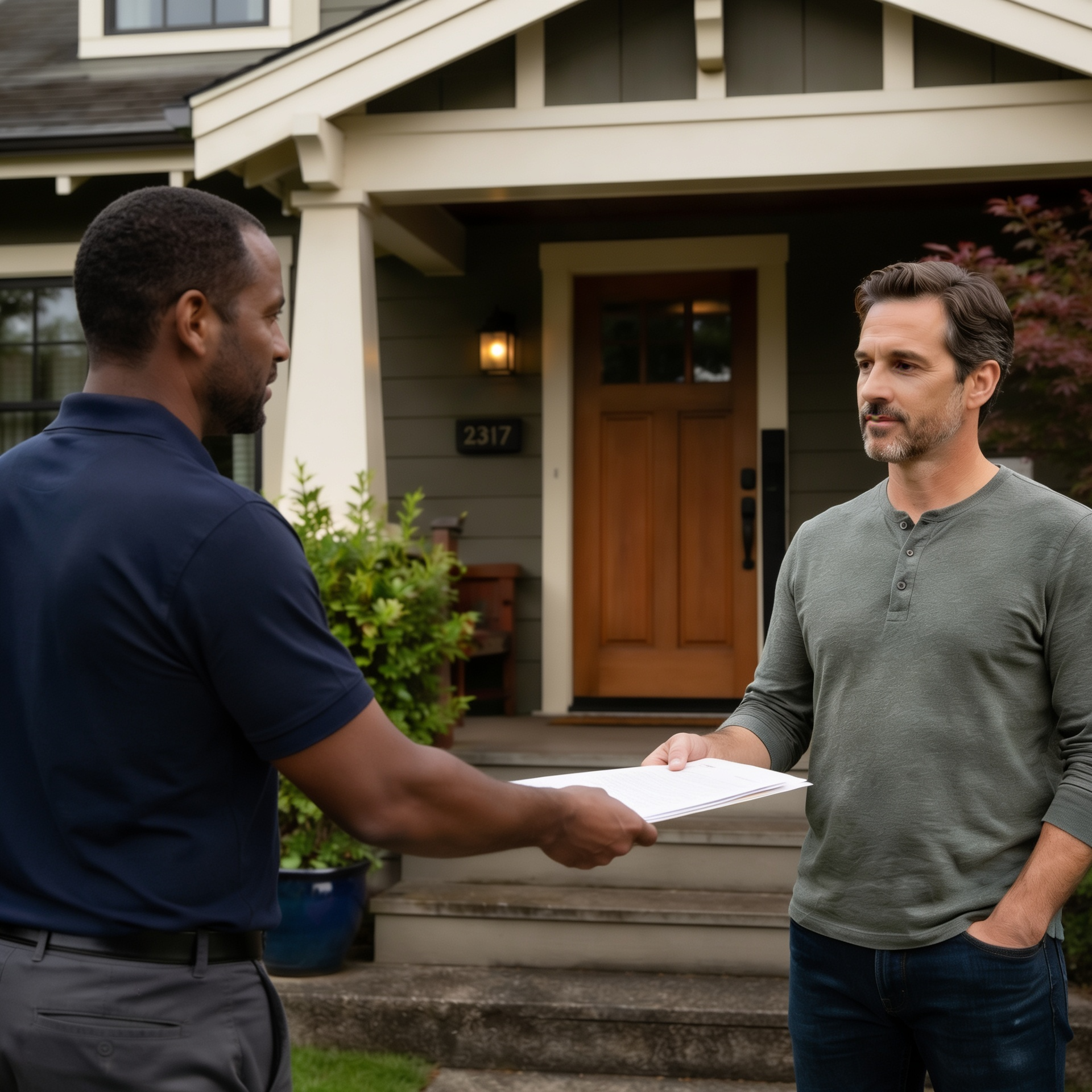 Professional process server delivering Extreme Risk Protection Order (ERPO) response in Redmond