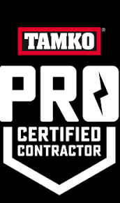 TAMKO PRO Certified Contractor logo in black, white, and red