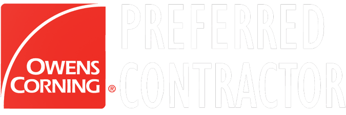Owens Corning Preferred Contractor logo in red and white