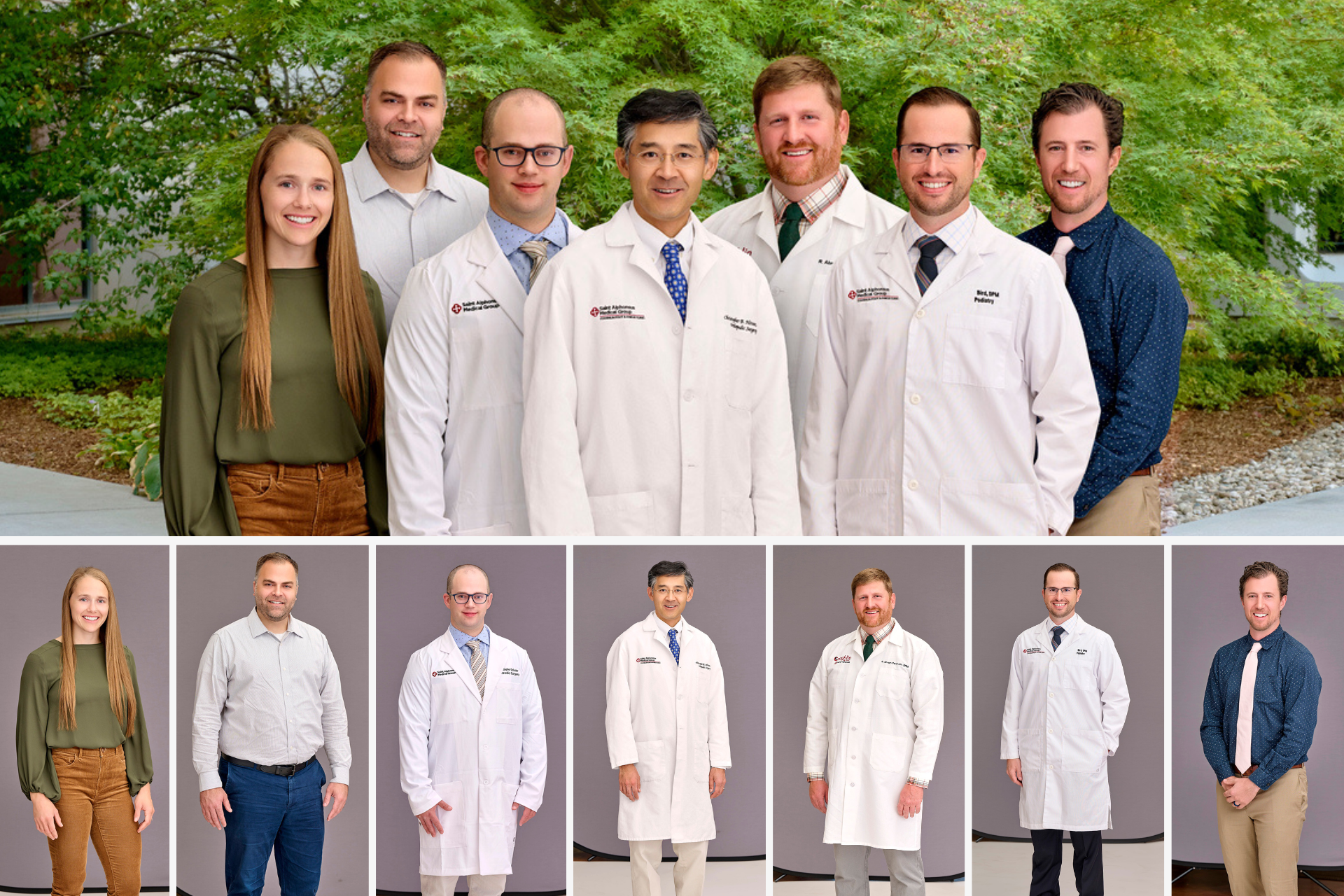 Composite team headshot: a Boise team photographed one person at a time with matching lighting and combined into one group photo