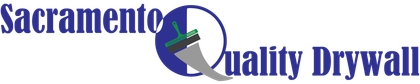 Sacramento Quality Drywall logo with blue text and a green-blue circular graphic