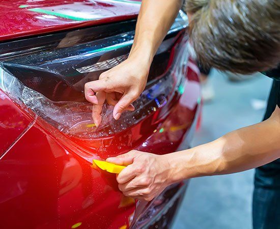 Red Colored Car — El Monte, CA — True Auto Werx Tint Specialist Red Colored Car — El Monte, CA — True Auto Werx Tint Specialist
