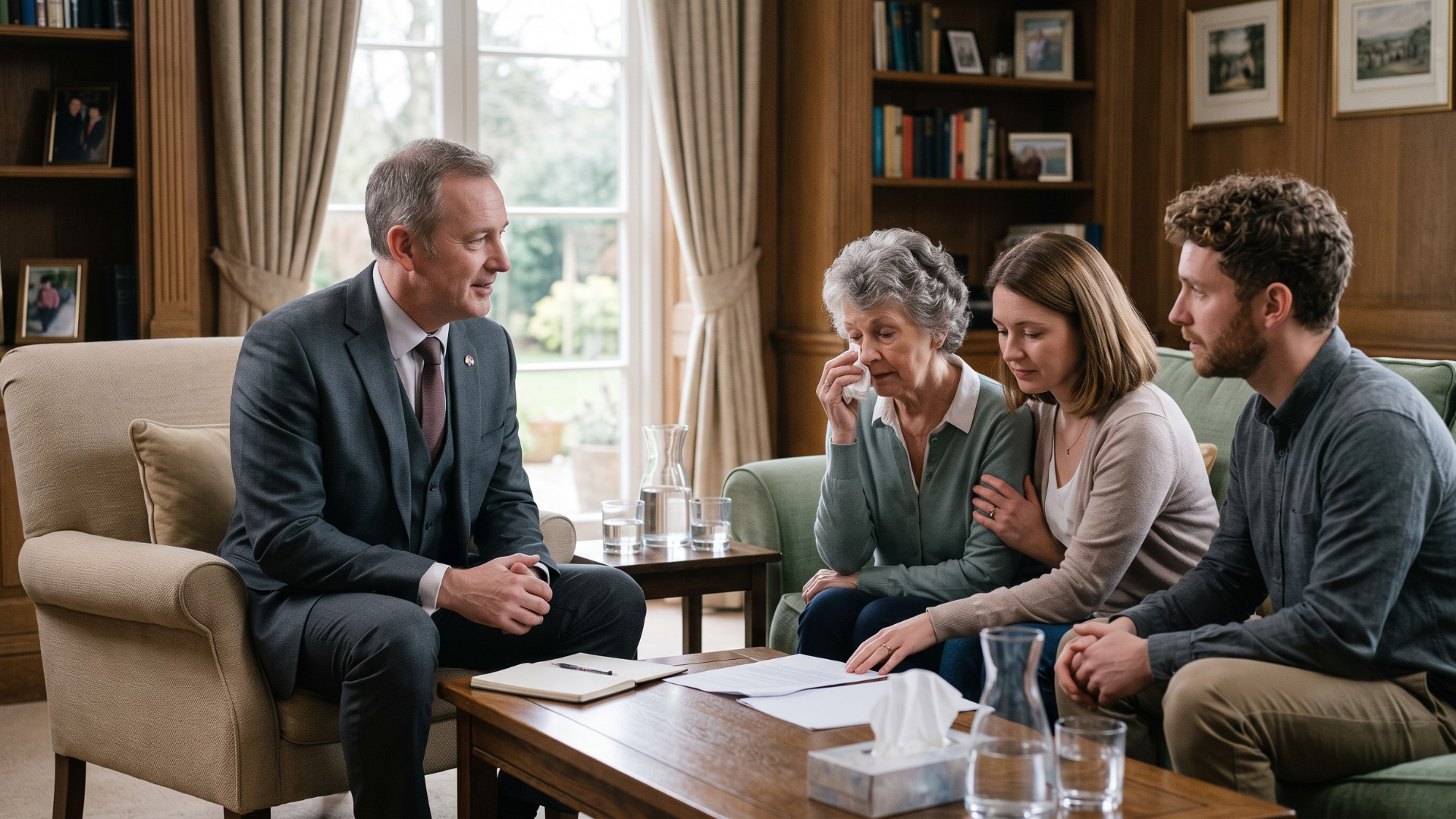Emergency funeral arrangements consultation with funeral home staff