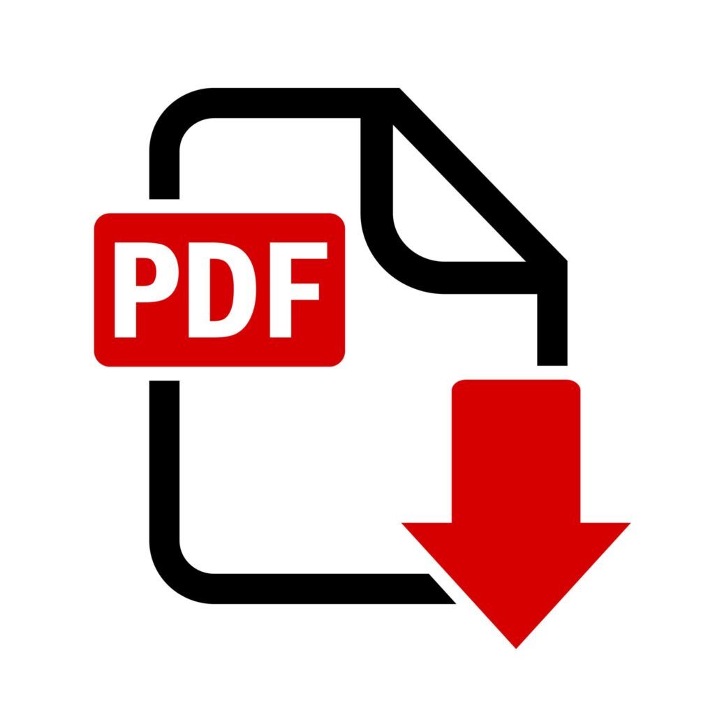 PDF file icon with red download arrow