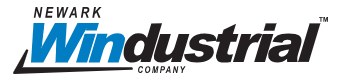 Logo of Newark Win Industrial Company, with a blue and black design, the word 