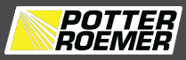 Potter Roemer logo with yellow and white design on a gray background.