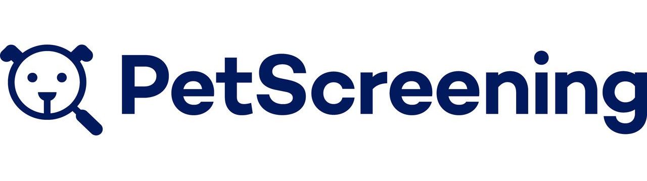 PetScreening logo in dark blue with a paw print icon and the wordmark on a white background