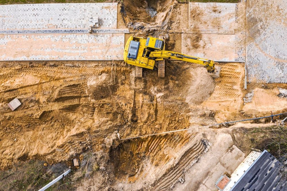 Wet hire excavator working on a civil excavation project