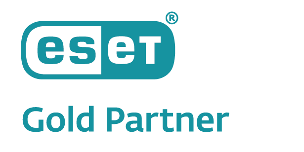 ESET Gold Partner logo: turquoise text