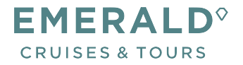 Emerald Cruises logo with stylized waves above the words EMERALD CRUISES in teal.