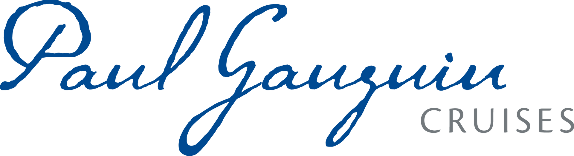 Paul Gauguin Cruises logo in blue script with 