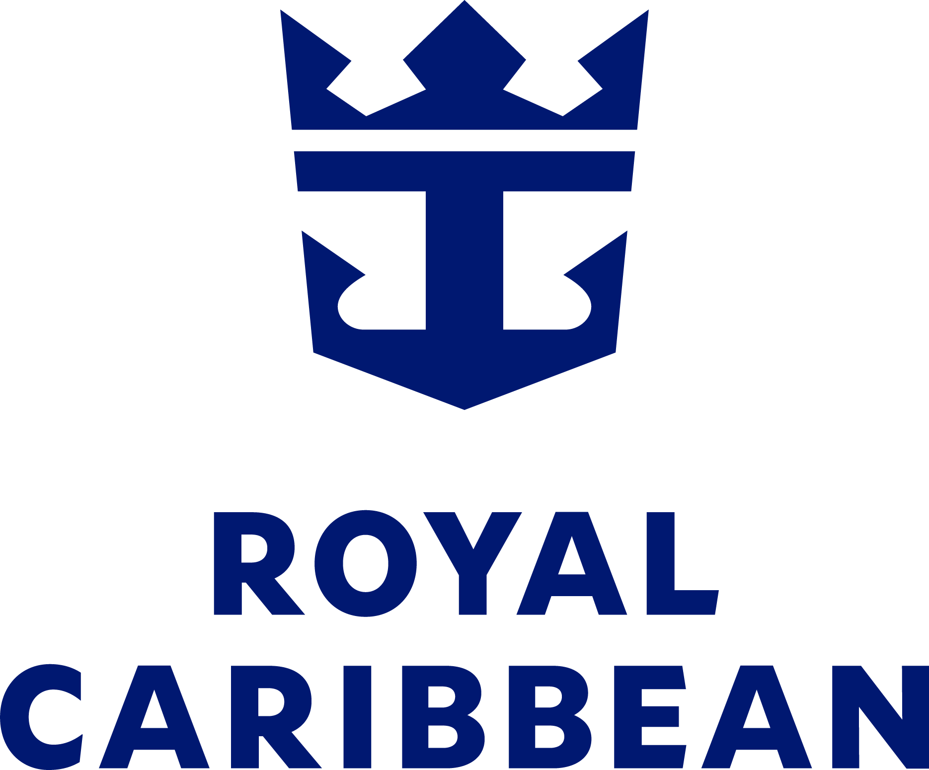 Royal Caribbean logo: blue anchor-crown emblem above blue text 