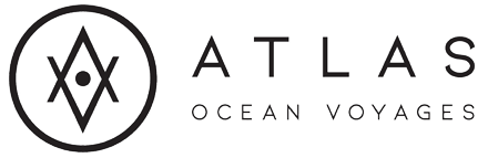 Atlas Ocean Voyages logo with a circular emblem and text.