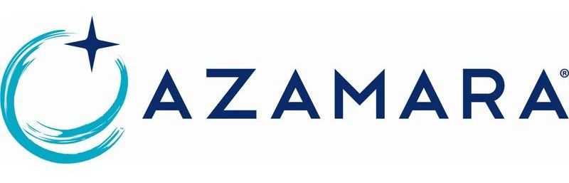 Azamara Cruises logo with a blue star, teal crescent shape, and the word 