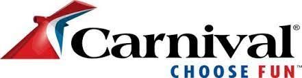 Carnival cruise line logo: red and blue ship's funnel with 