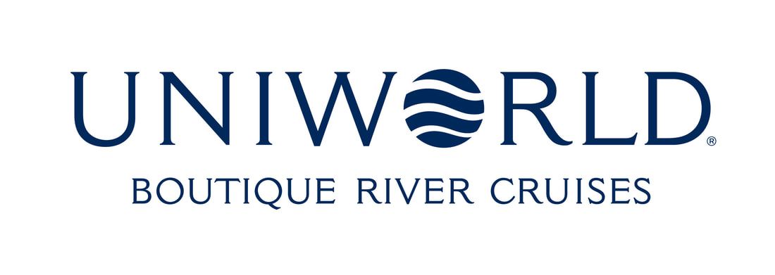 Uniworld logo: Blue text and a circular wave graphic. 