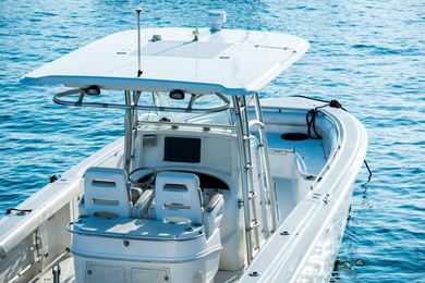small boat in the ocean