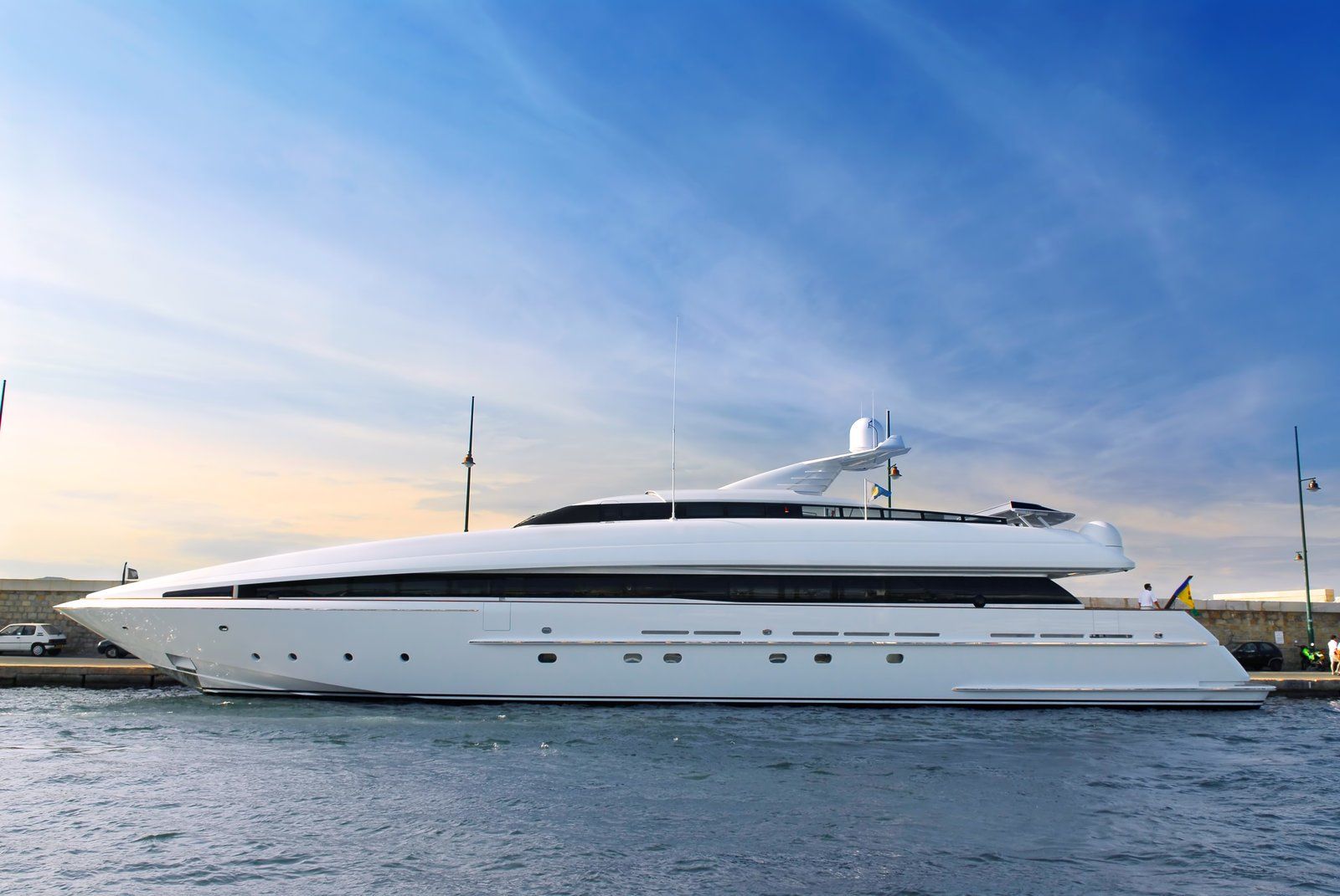 big yatch near the port