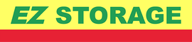 EZ STORAGE logo in green text on yellow and red background