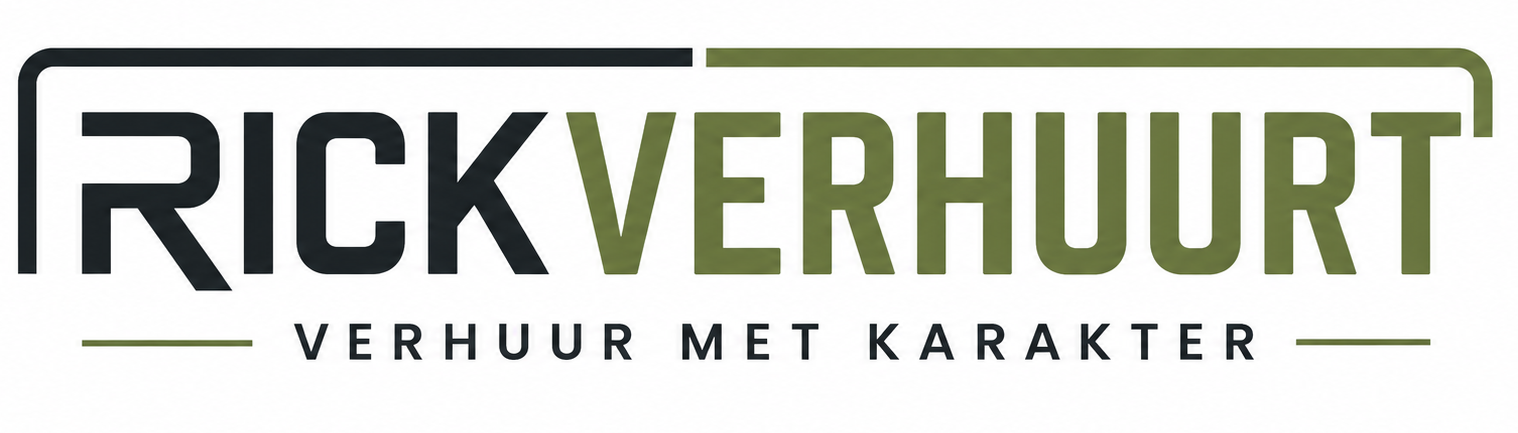 RICKVERHUUR T logo with tagline &ldquo;VERHUUR MET KARAKTER&rdquo; 