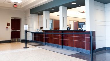 financial institution cleaning services image of a bank lobby after being cleaned by  janitors