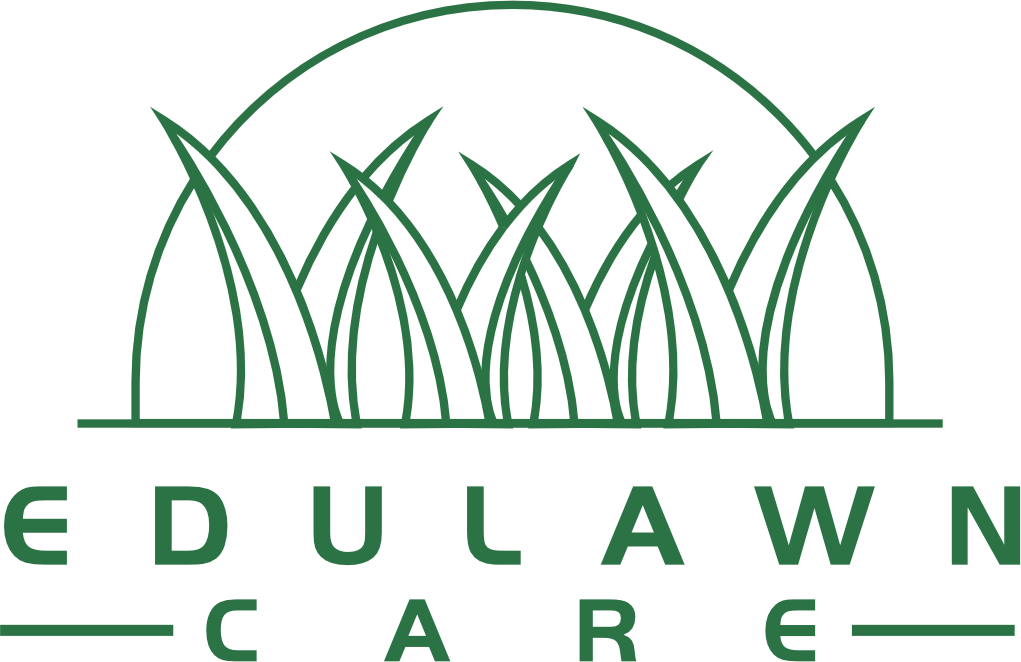 Green Edulawn Care logo with stylized grass and arch above the name.
