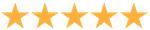 Five orange stars in a row on a white background.