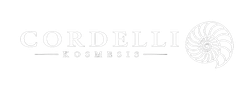 Logo CORDELLI con emblema stilizzato a raggiera e delicato testo serif