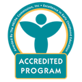 A logo for an accredited program for early childhood education