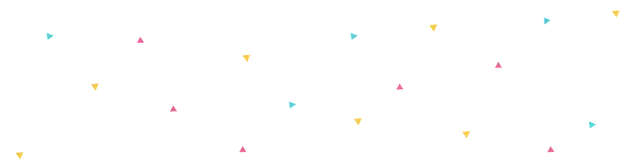 A seamless pattern of colorful triangles on a white background.