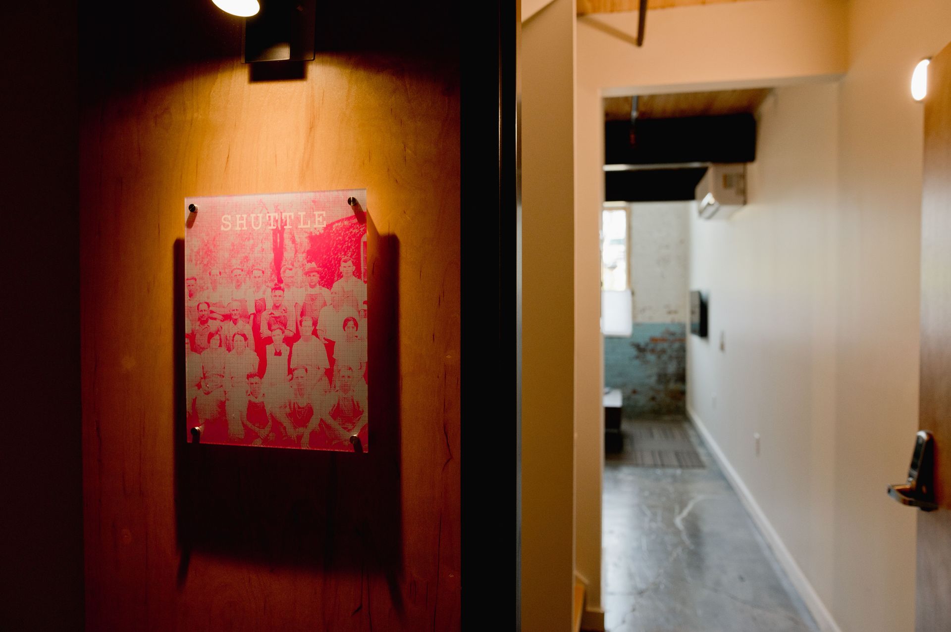 Unique Dalton Georgia artwork in boutique hotel hallway