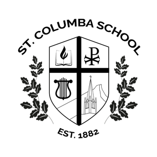 The logo for st. columba school was established in 1882