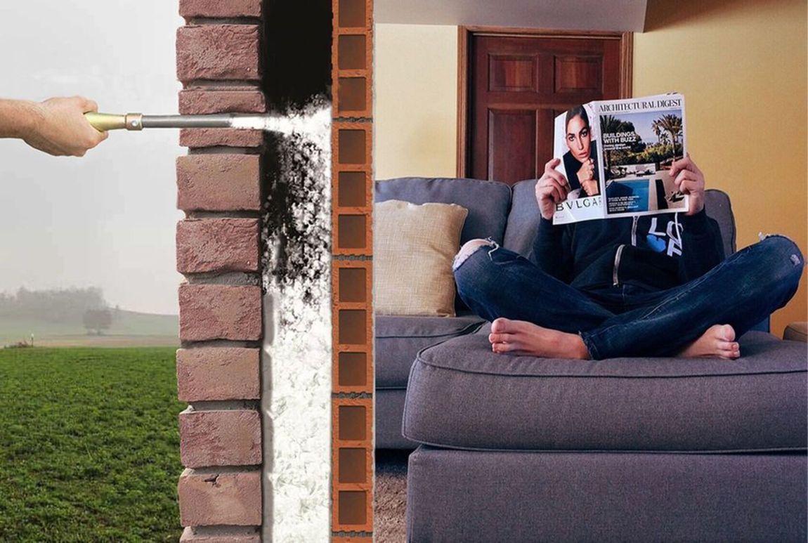 isolamento con fibra di cellulosa