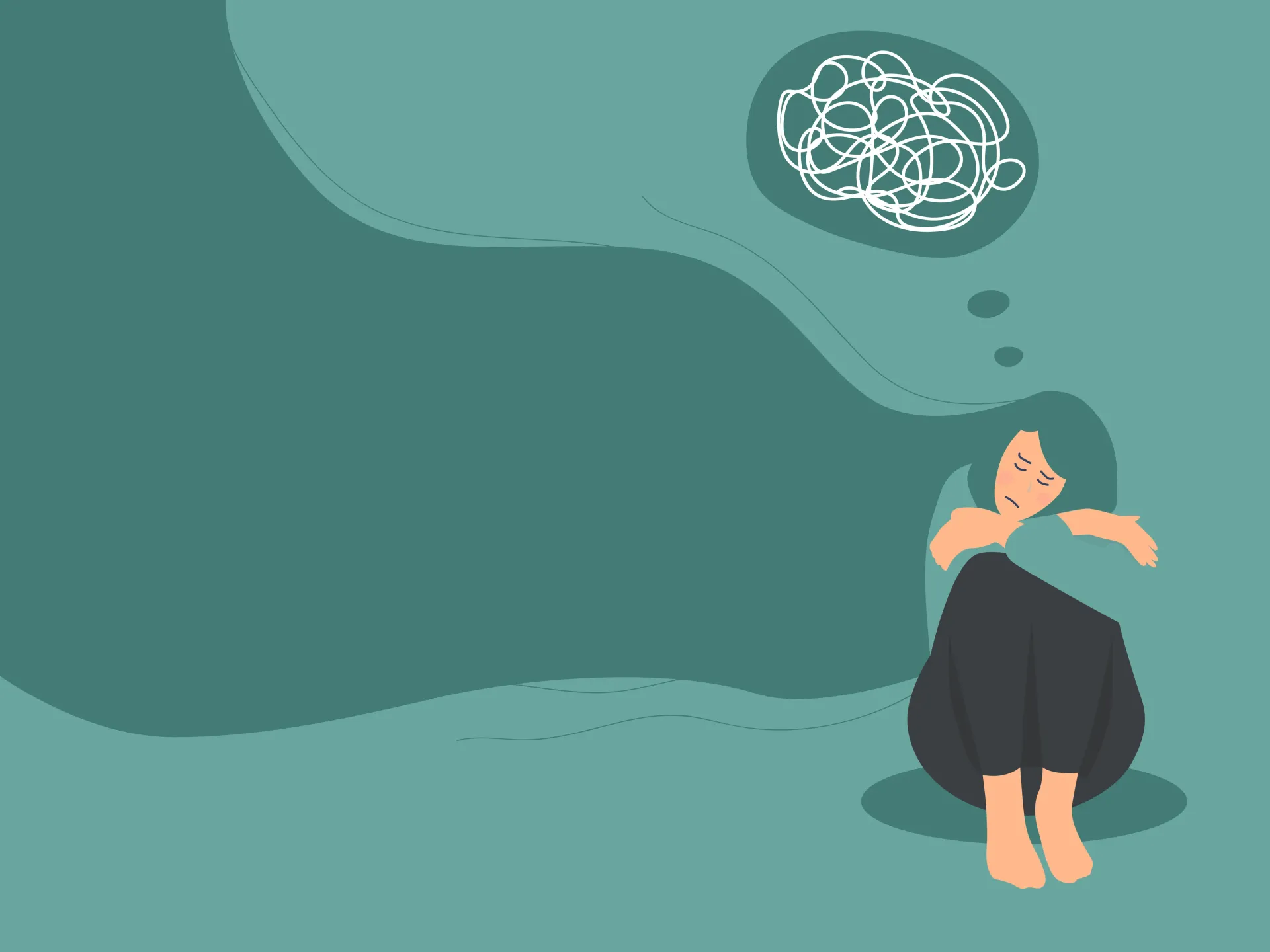 A girl suffering with depression and anxiety.
