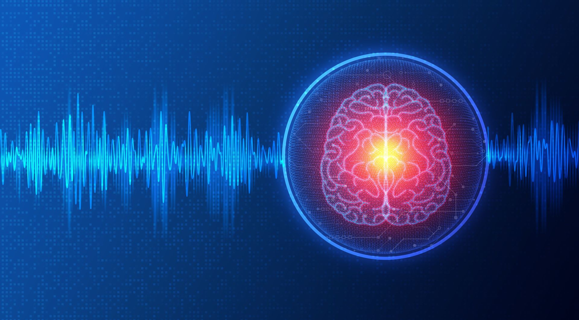 Electromagnetic waves passing through a brain.