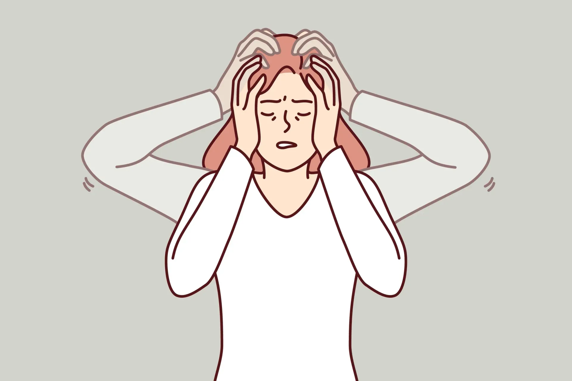 A girl suffering the symptoms of a chronic migraine.