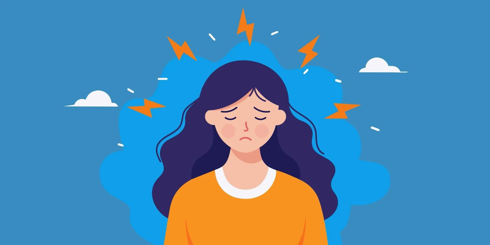 A girl struggling with a chronic headache.