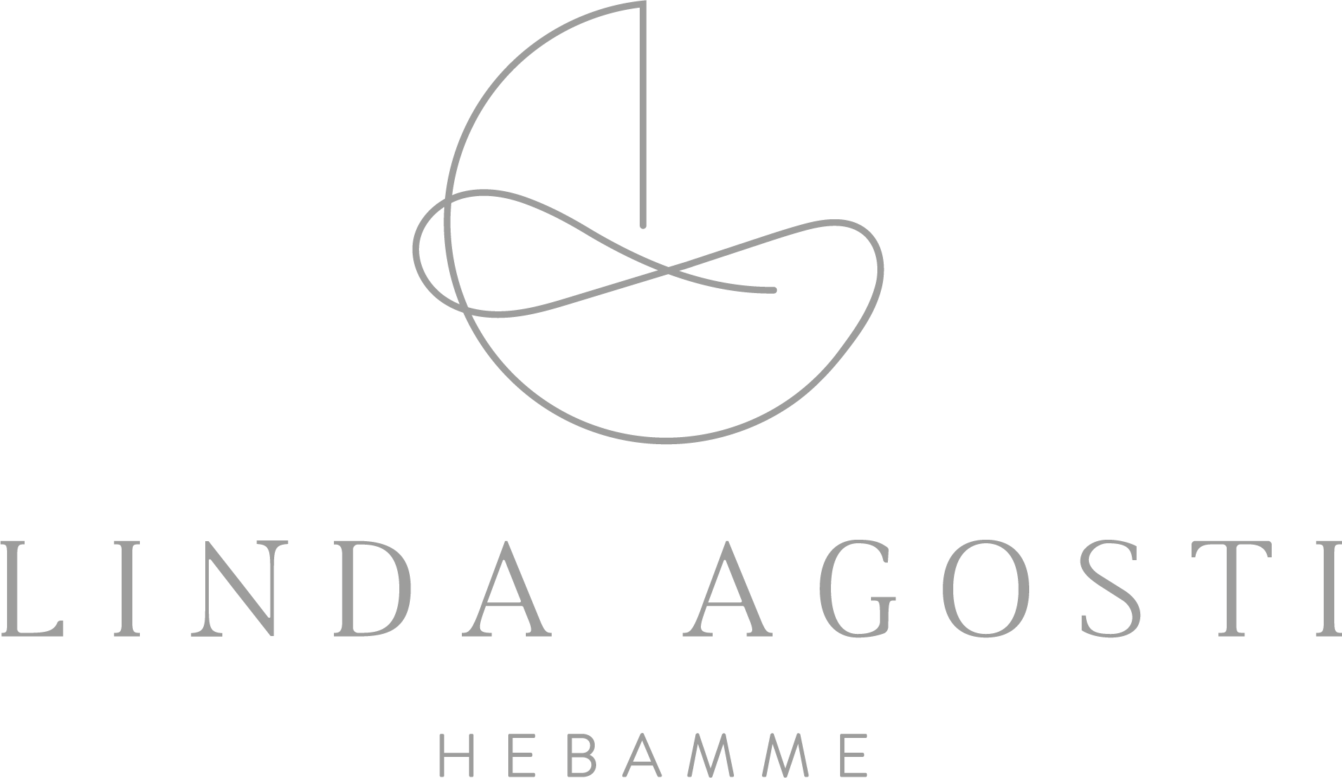 Das Logo von Linda Agosto Hebamme hat in der Mitte ein Boot.