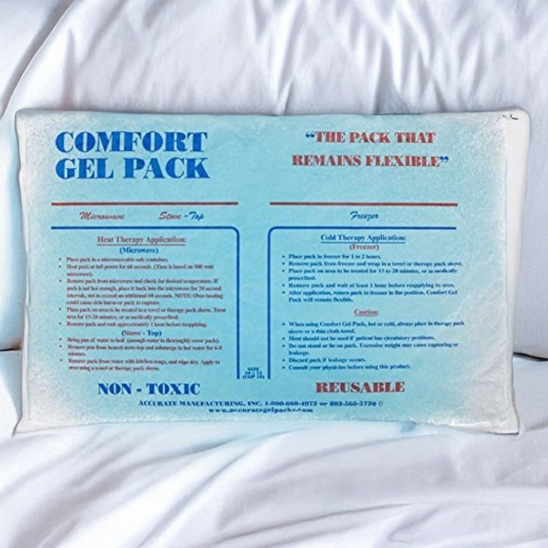 A comfort gel pack that is non-toxic and reusable