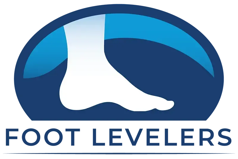 A logo for a company called foot levelers