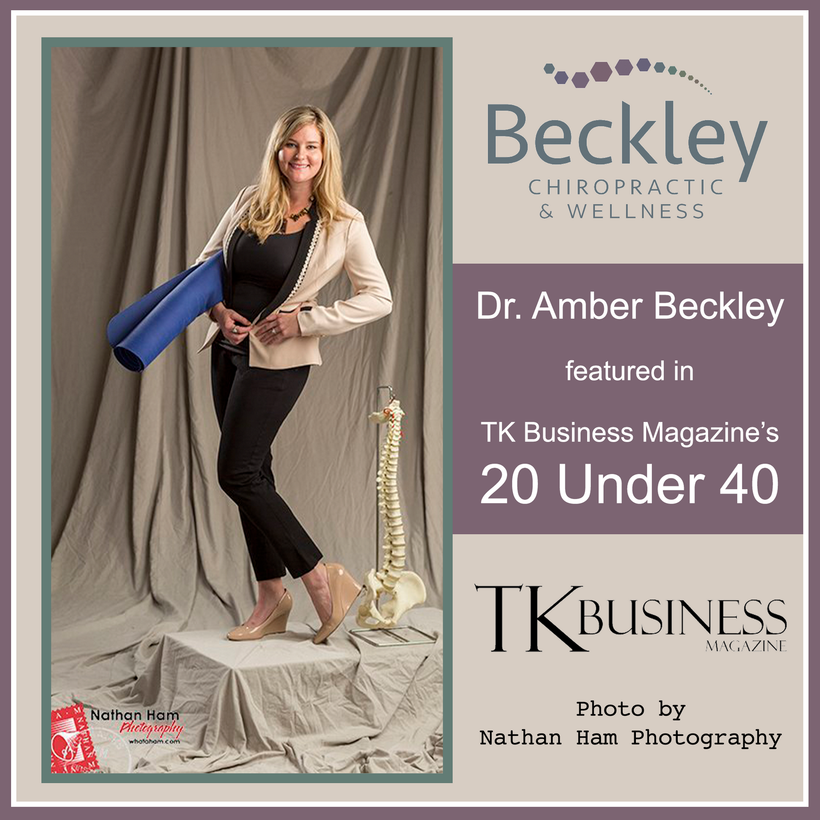 Dr. amber beckley is featured in tk business magazine 's 20 under 40