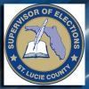 Seal of the St. Lucie County Supervisor of Elections in blue, gold, and white.