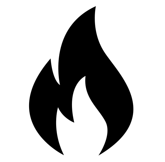 Black flame icon.