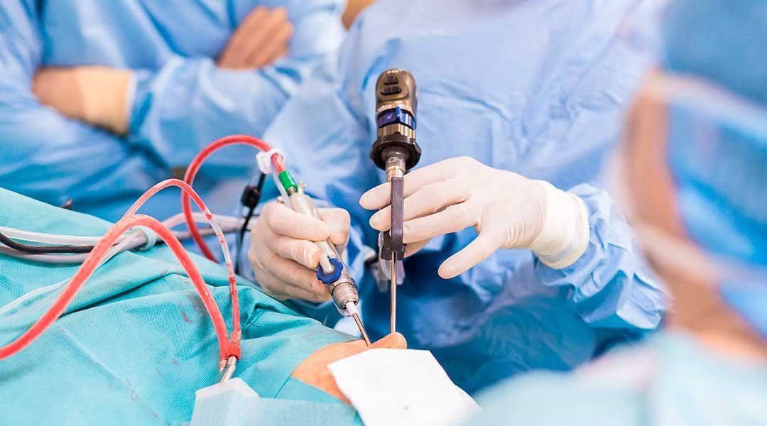 A rhinologist doing surgery