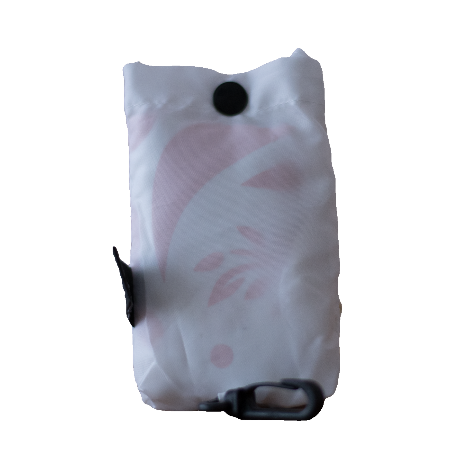 Witte herbruikbare tas met roze NutriStyleau-logo en websiteadres.