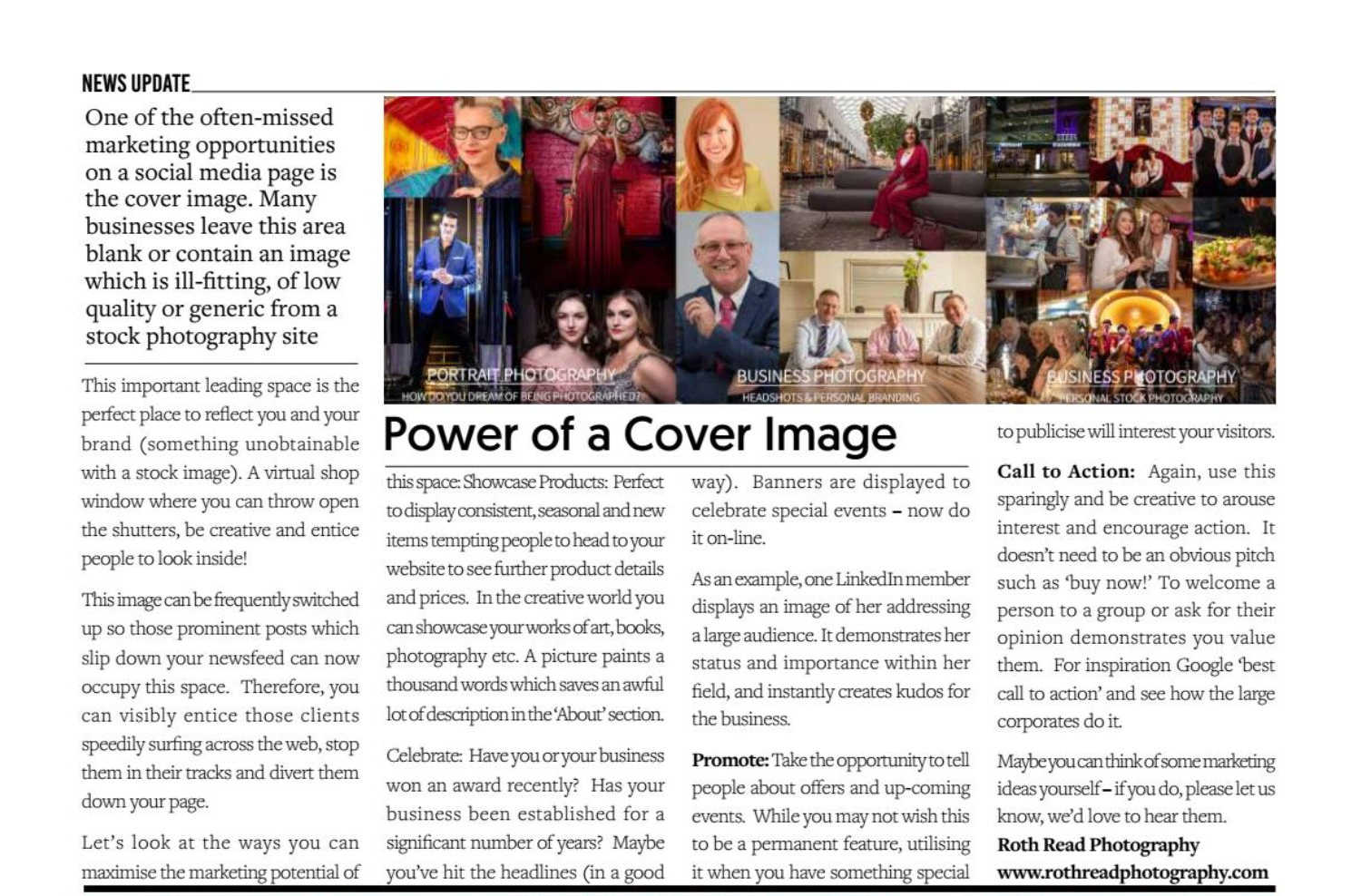 A newspaper article about the power of a cover image.